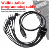 8 in 1 USB Programming Cable for Baofeng Kenwood TYT QYT Motorola AXU4100 Yaesu icom Walkie Talkie Radio Car Radio CD Software